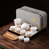 金玉滿堂白瓷西施壺6杯公杯茶漏茶盤灰包:如圖所示3703 × 1個