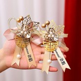 金喜粉色胸花 飄帶 主婚人 × 1個