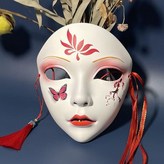 全臉 荷花- 紅色流蘇帶 × 1個