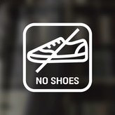 12 NO SHOES 사각 영어 화이트 × 1개