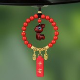 紅檀小鹿 - 硃砂平安皮款 × 1個