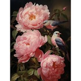 30cm*40cm 원단형 3번 부귀재물 모란꽃 × 1세 × 1세트