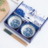 手繪青花2碗筷-禮盒 × 1個