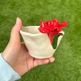 玫瑰花斗笠杯-紅色,201-300ml × 1個