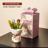 白色 鬱金香304水果叉4支專屬禮盒 × 1套