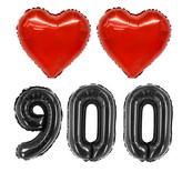 9.숫자풍선블랙(소)/900+하트레드(18inch)2P