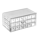 壓克力桌面收納盒（72格）透明白 × 1個