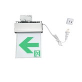 白底座+白插座+方向指示燈 (左),緊急出口燈 C級 (小型單面) × 1個