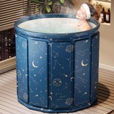 夢幻星空70*65 保溫款排水管注水坐墊浴袋*5收納袋保溫蓋 × 1個