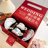 蝴蝶杯碟（粉色+藍色）新婚禮盒—滿心歡喜,280ML × 1個