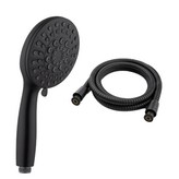 6檔啞黑手持花灑噴頭 1.5m不鏽鋼防爆軟管 × 1個