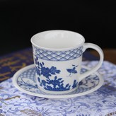 北2-青花斗笠杯+碟 - 山茶花,200-280Ml × 1個