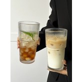 세로줄 빨대 유리컵 2개-600ml