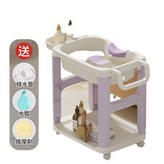 丁香紫 單層置物盤 升降支架 萬向輪 送排水管 水勺 按摩刷 × 1個