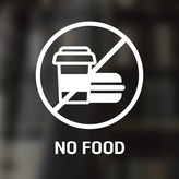 09 NO FOOD 원형 영어 화이트 × 1개