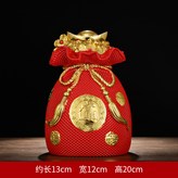 小號黃金袋儲錢罐紅金只進不出:如圖所示 × 1件