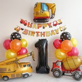 중장비 가랜드 생일 파티 - 숫자 풍선 1 × 1개