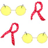 黃色（眼鏡）、紅色（圍巾） × 1組