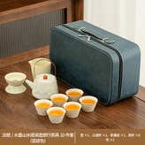 汝窯水墨山水提梁壺公杯茶漏組6杯斗笠杯藍皮包:如圖所示2854 × 1個