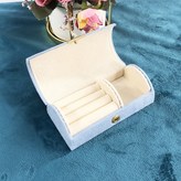 仿皮絨天藍色 便攜拱面首飾盒 × 1個