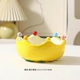 黃色 - 橘子陶瓷果碗6叉 × 1套