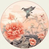 30*30cm 원단형 부귀영화 모란꽃2 × 1세트