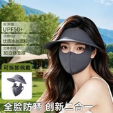 兩件套 深灰 寬檐帽+防曬口罩/輕薄舒適 × 1個