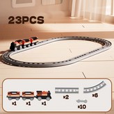 23PCS電動拼裝軌道火車+充電套裝:如圖所示 × 1個