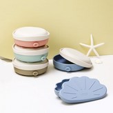 전체색:실리콘흡착플레이트&뚜껑세트[조개블루]