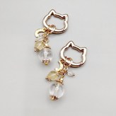 金色貓咪-白水晶+黃螢石 × 1個