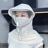 圍脖款米色+透明面罩,成人碼（55-60CM） × 1個