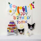 02)현수막생일풍선세트 케익기본형 쿠로미 × 1세트