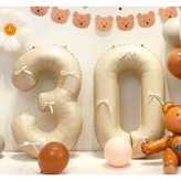 數字30（奶白）含白緞帶（蝴蝶結） × 1套