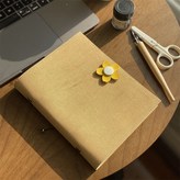 亞麻棕色黃花A5活頁白紙橫線內頁（90張） × 1個