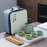 哥窯提梁壺一壺四杯:如圖所示396 × 1個