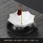 粗陶雨傘茶濾套組白傘黑底託 × 1套
