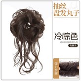 抽絲盤髮丸子【冷棕色】髮圈款 × 1個