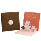 031橘咖兔立體賀卡(HK029-D款 × 1個