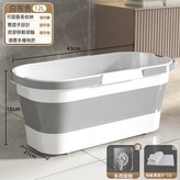 多功能摺疊水桶-12L-白灰色 贈掛鉤+清潔片*10:如圖所示 × 1個
