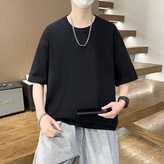 【單件】潮牌純色短袖黑S 【建議80-95斤】 × 1個