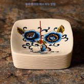 블루 플라워 드레인 비누 접시 × 1개