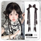 蝴蝶結麻花辮【棕黑色】一對 × 1個