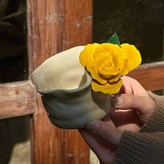 玫瑰花直筒杯-黃色,201-300ml × 1個