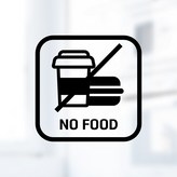 09 NO FOOD 사각 영어 블랙 × 1개