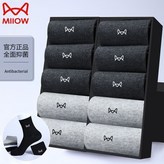 甄選新疆好棉-極速發貨【3深灰+2淺灰】貓人正品保障-秋冬保暖/商務正裝中筒（均碼） × 1個