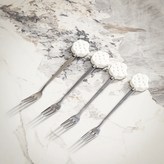 白色餅乾水果叉4只裝 × 1套