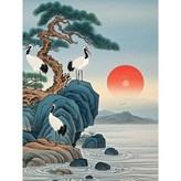 30x40CM 원단타입 두루미 가족08 × 1세트
