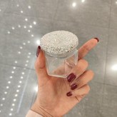 0136鑲鑽金豆豆收納瓶方形 5.5*5.5*6cm × 1個