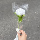 화이트 동그란 장미 × 1개