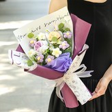 紫色玫瑰小蜜蜂花束 禮袋 30*35 × 1個